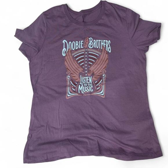 Purple Doobie Brothers Music graphic tee women's size Large - Picture 1 of 3